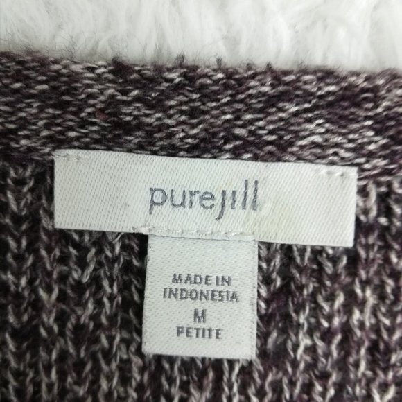 Pure Jill Women Sweater Pullover 3/4 Drop Sleeve Purple Ombre Knit Petite MP - Picture 11 of 11